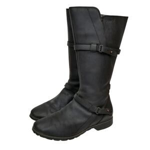 Teva De La Vina Women's Tall Black Waterproof Leather Riding Boots Size 9